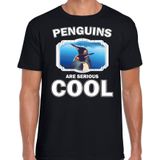 Dieren pinguins t-shirt zwart heren - penguins are serious cool shirt - cadeau t-shirt pinguin/ pinguins liefhebber