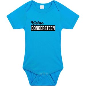 Kleine dondersteen tekst baby rompertje blauw jongens - Kraamcadeau - Babykleding