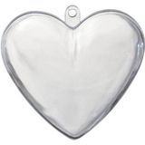 15x Transparante kunststof harten 6 cm decoratie/hobbymateriaal - Huwelijksbedankjes - Transparante hartjes cadeau/weggevertje - Hobby/knutselmateriaal