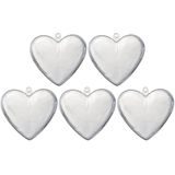 15x Transparante kunststof harten 6 cm decoratie/hobbymateriaal - Huwelijksbedankjes - Transparante hartjes cadeau/weggevertje - Hobby/knutselmateriaal