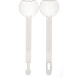 Juypal Sla bestek/couvert - 2-delig - wit - kunststof - 29 cm - saladebestek
