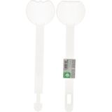 Juypal Sla bestek/couvert - 2-delig - wit - kunststof - 29 cm - saladebestek