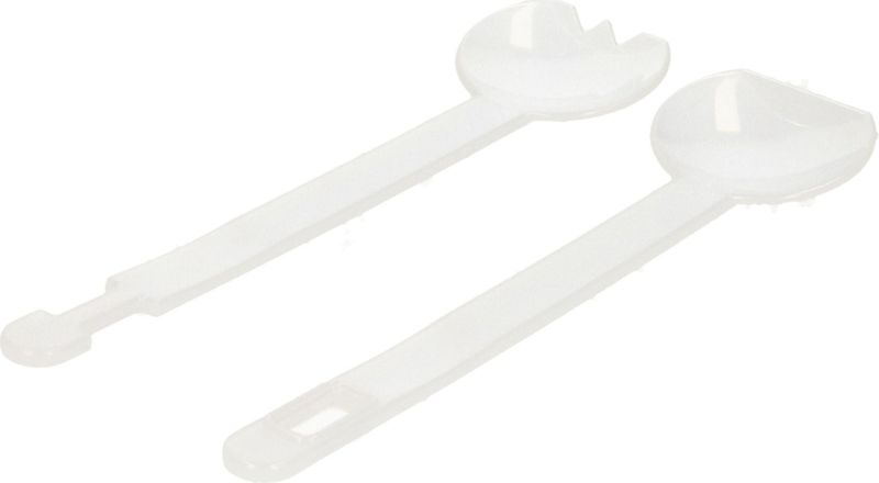 Juypal Sla bestek/couvert - 2-delig - wit - kunststof - 29 cm - saladebestek