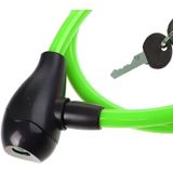 Fietsslot/kabelslot - groen - kunststof coating - 100 cm - Slot voor de fiets
