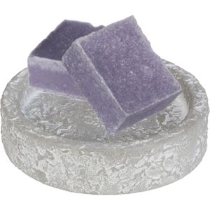 Ideas4seasons Amberblokjes/geurblokjes cadeauset - lavendel geur - inclusief schaaltje