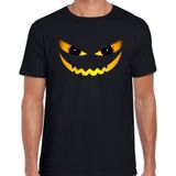 Duivel gezicht halloween verkleed t-shirt zwart voor heren - horror shirt / kleding / kostuum