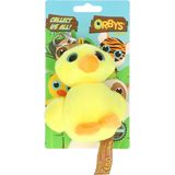 Set van 4x stuks pluche mini baby eend sleutelhanger 9 cm - Dieren knuffel cadeaus artikelen voor kinderen