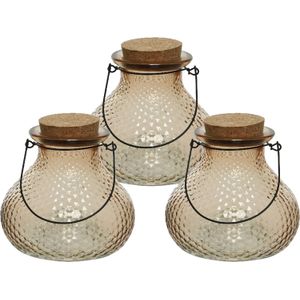 Decoris wespenvanger/wespenval - set 3x - glas - lichtbruin - D14 x H13 cm