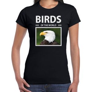 Dieren foto t-shirt Amerikaanse zeearend - zwart - dames - birds of the world - cadeau shirt Amerikaanse zeearenden  liefhebber