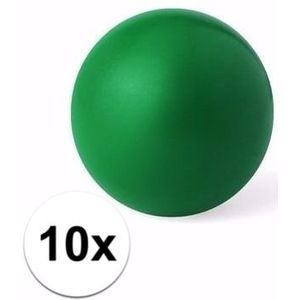 10 groene anti stressballetjes 6 cm