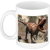 Dieren carnotaurus dinosaurus foto mok 300 ml - cadeau beker / mok dinosaurussen liefhebber