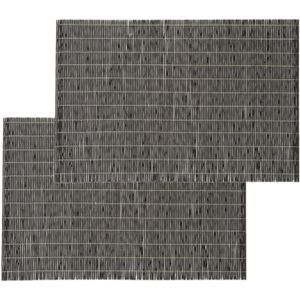 Set van 6x stuks placemats zwart bamboe 45 x 30 cm - Tafel onderleggers