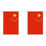 2x Buiten vlaggenlijn China 3 meter - Chinese vlag - Supporter feestartikelen - Landen decoratie en versieringen
