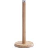 Zeller keukenrolhouder - bamboe hout - rond - 16 x 32 cm - keukenpapier houder