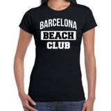 Barcelona beach club zomer t-shirt voor dames - zwart - beach party / vakantie outfit / kleding / strand feest shirt