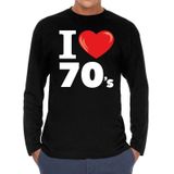 I love 70s long sleeve t-shirt zwart heren -  i love seventies shirt met lange mouwen heren