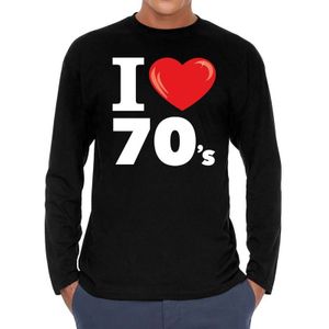 I love 70s long sleeve t-shirt zwart heren -  i love seventies shirt met lange mouwen heren