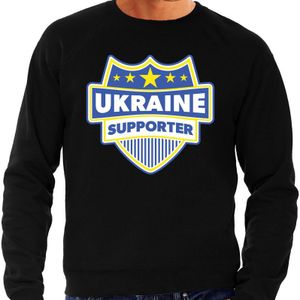 Ukraine supporter schild sweater zwart voor heren - Oekraine landen sweater / kleding - EK / WK / Olympische spelen outfit