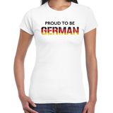 Duitsland Proud to be German landen t-shirt - wit - dames -  Duitsland landen shirt  met Duitse vlag/ kleding - EK / WK / Olympische spelen supporter outfit