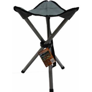 Grijze Opvouwbare Lichtgewicht Campingkruk/Visserskruk 31 X 50 cm - Outdoor/Vakantie