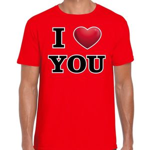 I love you t-shirt voor heren - rood - Valentijn / Valentijnsdag - shirt