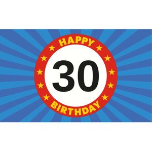 Happy Birthday 30 jaar vlag verjaardag150 x 90 cm - 30 jaar versiering feestartikelen