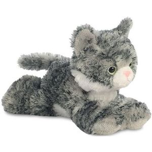 Pluche Grijs/Witte Kat/Poes Knuffel 20 cm - Poezen/Katten Huisdieren Knuffels