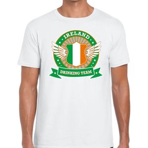 Wit Ireland drinking team t-shirt wit heren -  Ierland kleding