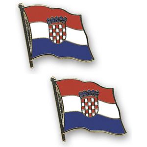 4x stuks pin broche speldje Vlag KroatiÃ« 20 mm - Landen supporters artikelen