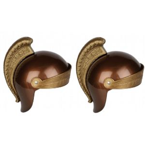 2x stuks luxe Romeinse verkleed ridder helm voor kinderen - Carnaval soldaten helmen