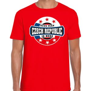 Have fear Czech republic is here t-shirt met sterren embleem in de kleuren van de Tsjechische vlag - rood - heren - Tsjechie supporter / Tsjechisch elftal fan shirt / EK / WK / kleding