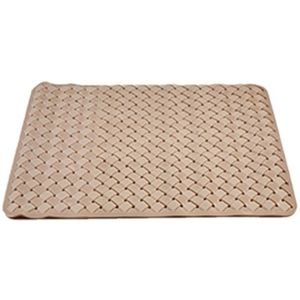 Badmat/douchemat mocca bruin geweven patroon 50 x 50 cm - Anti-slip mat voor in de douchecabine