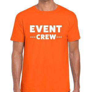 Event crew tekst t-shirt oranje heren - evenementen staff  / personeel shirt