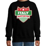 Italy supporter schild sweater zwart voor kinderen - Italie landen sweater / kleding - EK / WK / Olympische spelen outfit