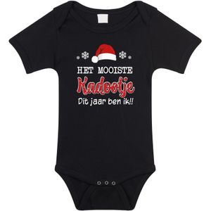 Bellatio Decorations kerst baby rompertje - Kadootje - zwart - Kerstdiner cadeau