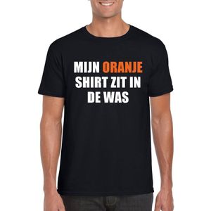 Mijn oranje shirt zit in de was t-shirt zwart heren - Oranje Koningsdag/ Holland supporter kleding