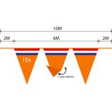 Bellatio Decorations - Oranje Holland vlaggenlijnen - 3x stuks van 10 meter - Oranje versiering slinger WK/ EK/ Koningsdag
