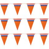 Bellatio Decorations - Oranje Holland vlaggenlijnen - 3x stuks van 10 meter - Oranje versiering slinger WK/ EK/ Koningsdag