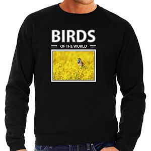 Dieren foto sweater Blauwborst vogel - zwart - heren - birds of the world - cadeau trui Blauwborst vogels liefhebber