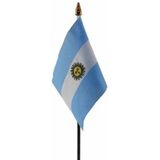 4x stuks Argentinie tafelvlaggetjes 10 x 15 cm met standaard - Feestartikelen tafel versiering