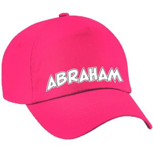 Bellatio Decorations Cadeau pet/cap voor heren - Abraham - roze - vijftig/50 jaar - verjaardag