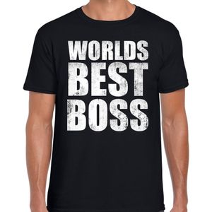 Worlds best boss / werelds beste baas cadeau t-shirt zwart heren - verjaardag kado voor een werkgever / baas / directeur / bedankje / cadeau t-shirts