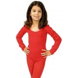 Rode verkleed bodysuit lange mouwen voor meisjes - Verkleedkleding/carnavalskleding verkleedaccessoires