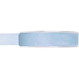 3x Hobby/decoratie lichtblauwe organza sierlinten 1,5 cm/15 mm x 20 meter - Cadeaulint organzalint/ribbon - Striklint linten blauw