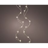 Lumineo Timer draadverlichting zilverdraad 60 warm witte lampjes -295 cm