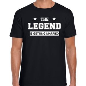 The legend is getting married t-shirt zwart voor heren - cadeau / kado shirt voor vrijgezellenfeest / huwelijk