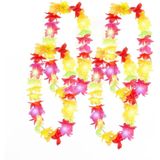 4x stuks hawaii slinger/krans met lichtjes - Hawaii party verkleed spullen
