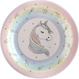 Santex eenhoorn thema feest wegwerpbordjes - 20x stuks - 23 cm - unicorn/magie themafeest