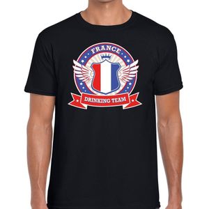 Zwart France drinking team t-shirt zwart heren -  Frankrijk kleding