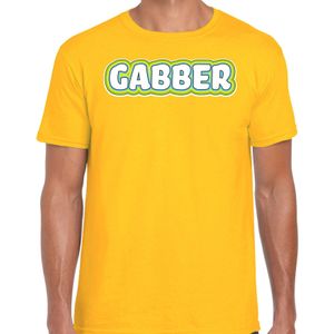 Bellatio Decorations Verkleed t-shirt heren - gabber - geel - foute party/carnaval - vriend/maat